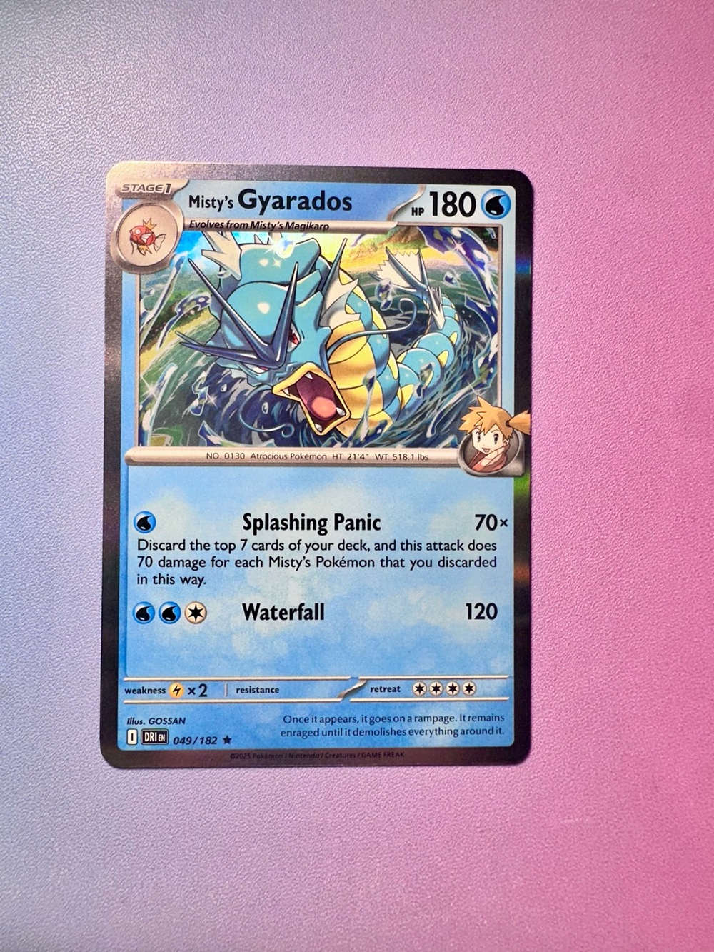 misty’s gyarados - 049/182 (holo rare) — pokemon: destined rivals